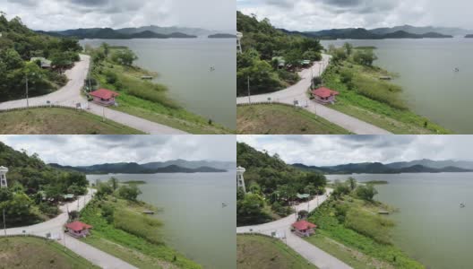 热带丛林中的Petchaburi的鸟瞰图高清在线视频素材下载