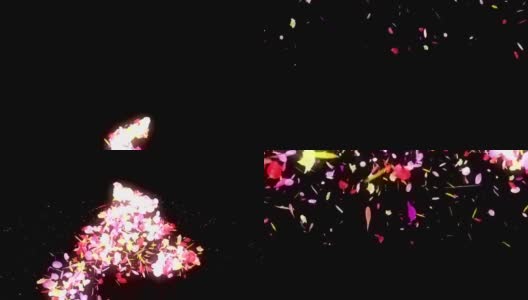 彩色花瓣旋转，CG动画，粒子高清在线视频素材下载