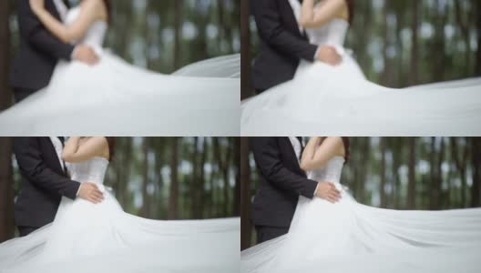新娘和新郎的爱情时刻高清在线视频素材下载