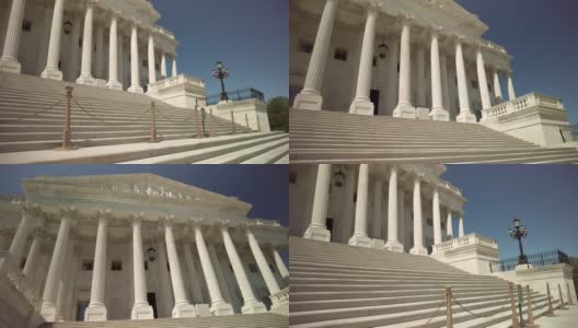 华盛顿特区国会大厦的美国参议院台阶高清在线视频素材下载