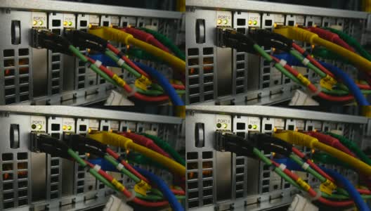 LAN电缆连接特写高清在线视频素材下载