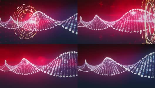 人工双DNA双螺旋分子数据扫描高清在线视频素材下载