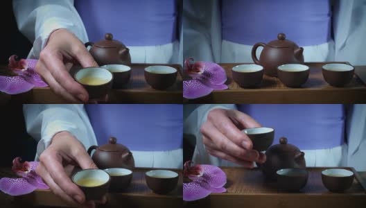 4k日本茶道，奉杯高清在线视频素材下载