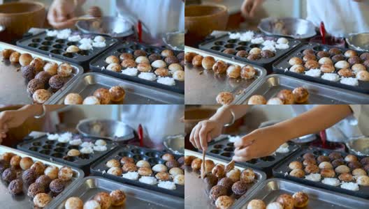 传统的泰国甜点“Baa-bin”高清在线视频素材下载