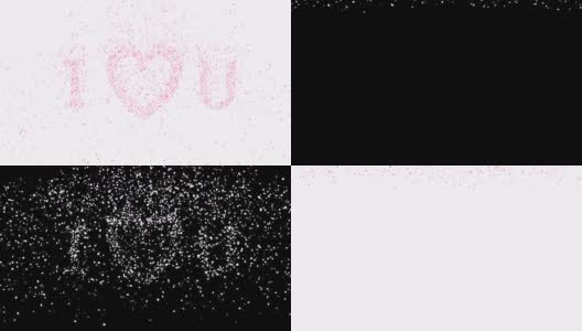 我爱你的短信。粉红色花瓣孤立在白色上。高清在线视频素材下载