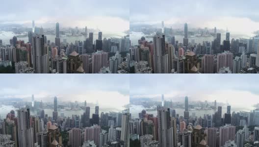 香港维多利亚港的航拍录像高清在线视频素材下载