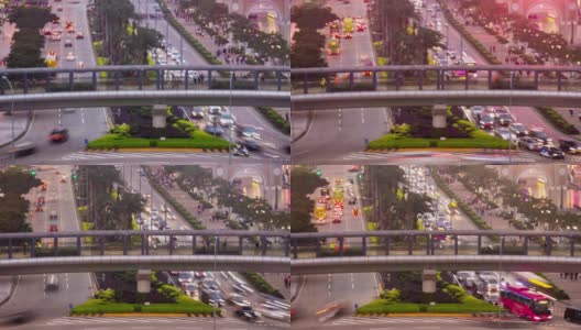 日落照明澳门市中心交通街道全景时间间隔4k中国高清在线视频素材下载