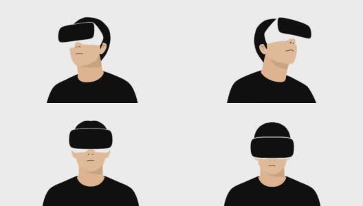 戴着虚拟现实眼镜的男人。未来的概念高清在线视频素材下载
