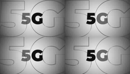 白色5G标题，文字运动图形动画背景素材视频- 5G信息图无尽循环现代动画与绿色屏幕的色彩键控和覆盖Alpha层系列高清在线视频素材下载