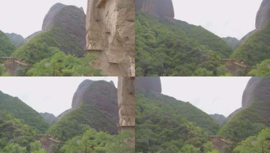 中国甘肃巫山天水水幕洞窟景观高清在线视频素材下载