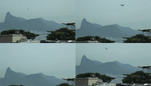 乘坐飞机俯瞰里约热内卢的基督高清在线视频素材下载