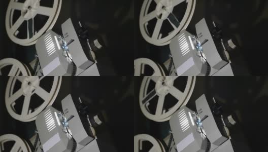 复古8毫米电影放映机和电影卷轴特写高清在线视频素材下载