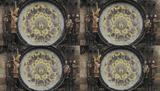 布拉格天文钟，又称布拉格Orloj，是一座中世纪的钟，位于捷克共和国首都布拉格高清在线视频素材下载