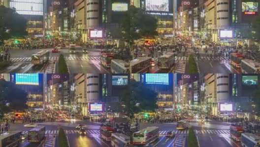 涉谷路口交通混乱，4k延时60p高清在线视频素材下载