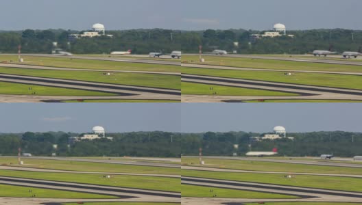 飞机时间流逝机场跑道高清在线视频素材下载