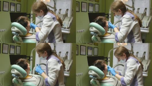 正在接受牙科治疗的妇女高清在线视频素材下载