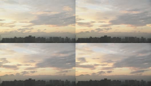 日落时中国城市鸟瞰图的时间流逝高清在线视频素材下载