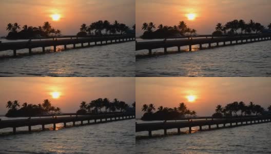 日落时分的热带岛屿高清在线视频素材下载