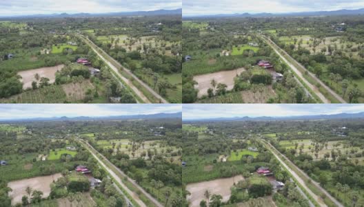 热带丛林中的Petchaburi的鸟瞰图高清在线视频素材下载