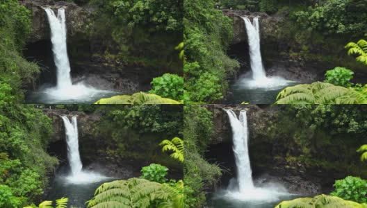 夏威夷美丽的彩虹瀑布高清在线视频素材下载