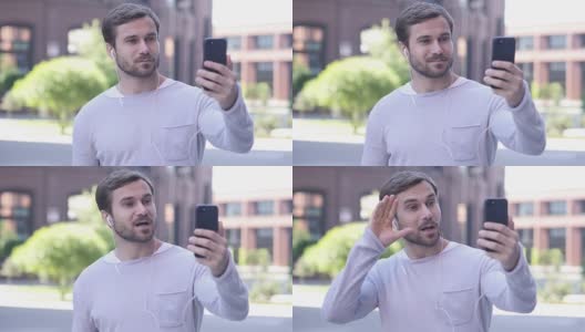 商业女性在智能手机上在线视频聊天高清在线视频素材下载