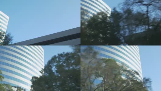 旁边是现代化的高层办公大楼高清在线视频素材下载
