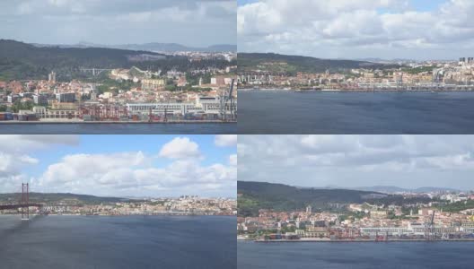 葡萄牙里斯本的大工业海港高清在线视频素材下载