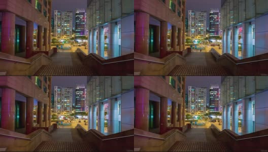 中国夜间照明澳门城市街景全景4k时间推移高清在线视频素材下载