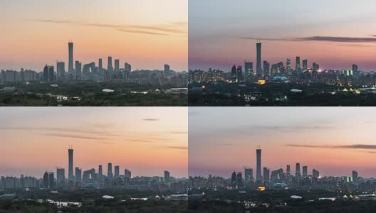 T/L HA Downtown Beijing, Day to Night Transition / Beijing, China高清在线视频素材下载