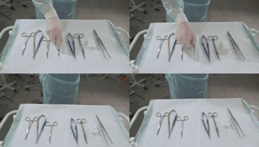 医生挑选手术工具高清在线视频素材下载