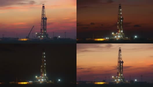 石油工业的日落高清在线视频素材下载