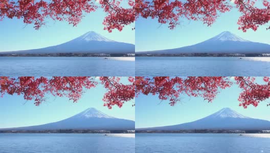 富士山秋季湖景高清在线视频素材下载