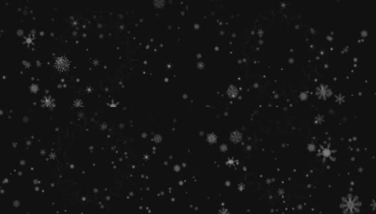 动画的白色雪花落在黑色的夜空背景高清在线视频素材下载