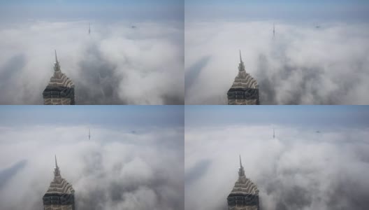 时间流逝上海天际线/中国上海高清在线视频素材下载