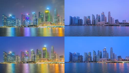 Time Laples View，新加坡，美丽的滨海湾地区高清在线视频素材下载