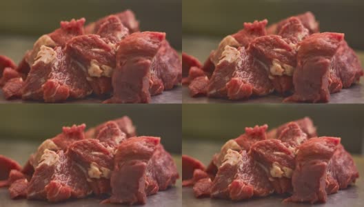 牛犊肉的纤维和细节高清在线视频素材下载