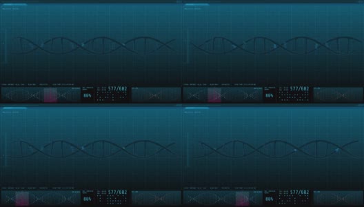 电脑屏幕上人类DNA的三维动画图形高清在线视频素材下载