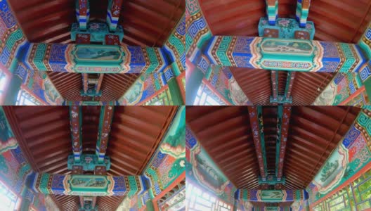 中国寺庙入口的建筑细节高清在线视频素材下载