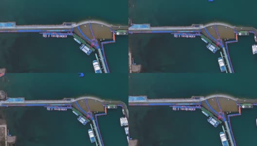 青海湖附近码头的实时/鸟瞰图高清在线视频素材下载