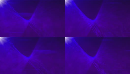 抽象运动背景动画与流动的紫色分形光波发光的蓝色光粒子和镜头耀斑。浅景深散景。高清在线视频素材下载