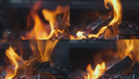 燃烧的煤-库存连续镜头高清在线视频素材下载