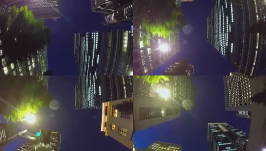 夜间建筑-抬头看天空高清在线视频素材下载