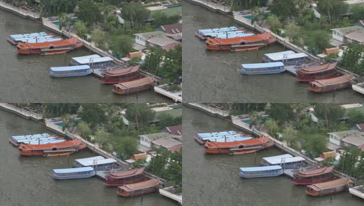 湄南河上的小船高清在线视频素材下载