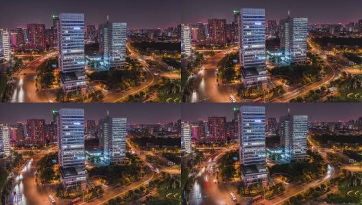 时光流逝——北京夜间交通(平移)高清在线视频素材下载