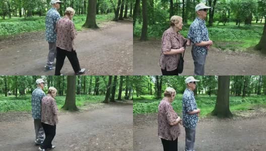 老夫妇在公园里高清在线视频素材下载