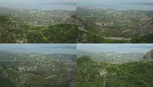 从希腊山上的堡垒观看高清在线视频素材下载