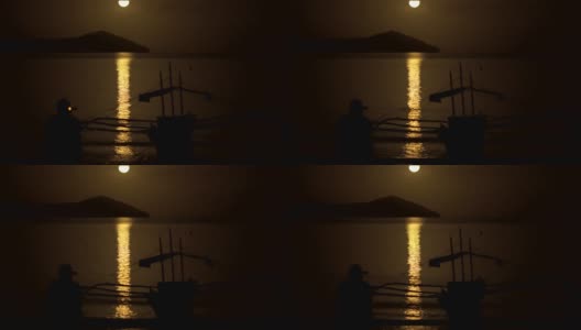 在海滩上欣赏月光高清在线视频素材下载