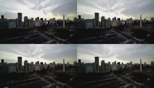 时间流逝:鸟瞰布宜诺斯艾利斯大道高清在线视频素材下载