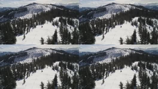 华盛顿斯诺夸尔米山口的雪地摩托探险高清在线视频素材下载