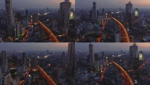 无人机拍摄的曼谷路高清在线视频素材下载